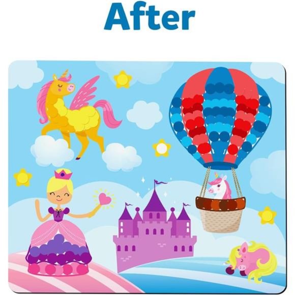 Art Activity-Dot It Unicorns & Princesses,No Mess StickerArt for Kids,Craft Kits - Picture 2 of 7